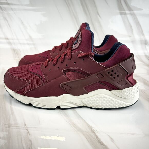 Nike Women's Air Huarache Runner Dark Beetroot Burgundy White Size 11.5 - Picture 1 of 14
